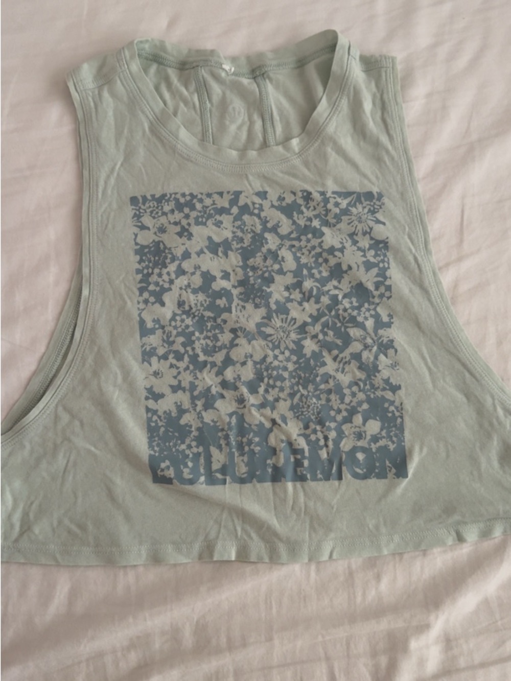 lululemon athletica Seafoam Floral Graphic Crop Tank